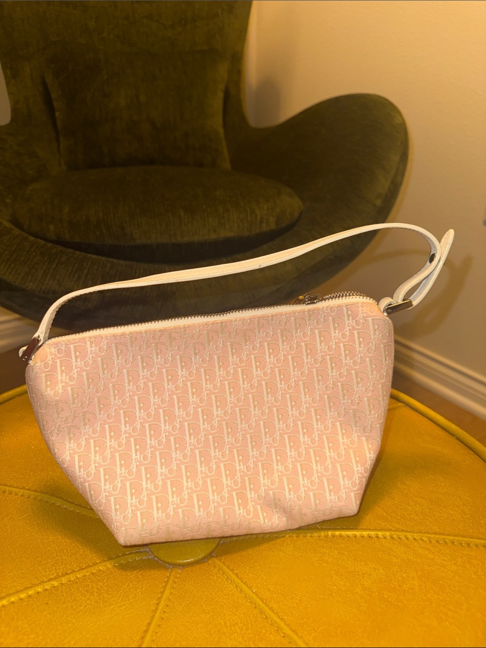 Dior Pink Mini Shoulder Bag with White Strap